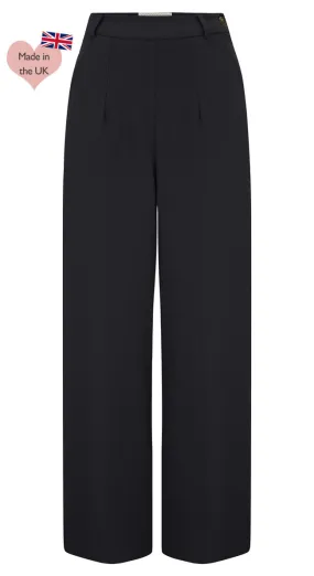 1940s Wide Leg Trousers in Black