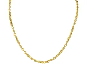 1960's 18 Karat Yellow Gold Vintage Textured Cable Link Chain Necklace