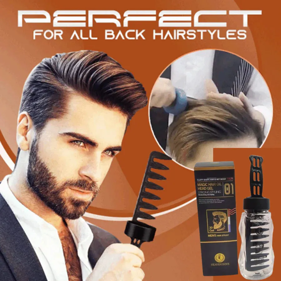 2-In-1 Hair Styling Strong Firm Hold Men's Comb Gel