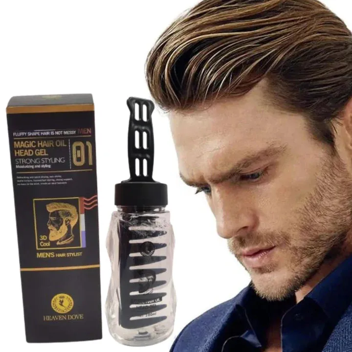 2-In-1 Hair Styling Strong Firm Hold Men's Comb Gel