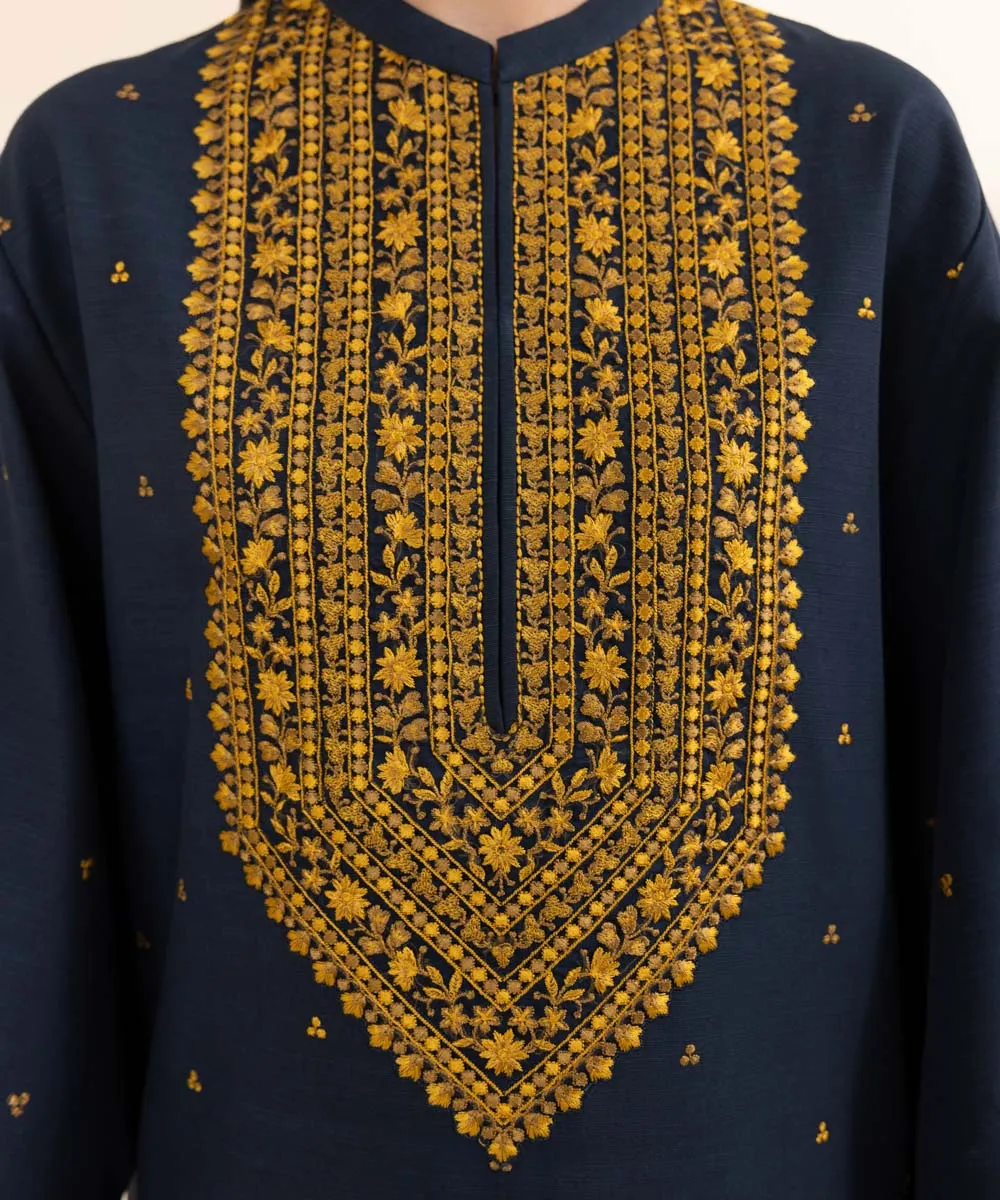 3 Piece - Embroidered Light Khaddar Suit