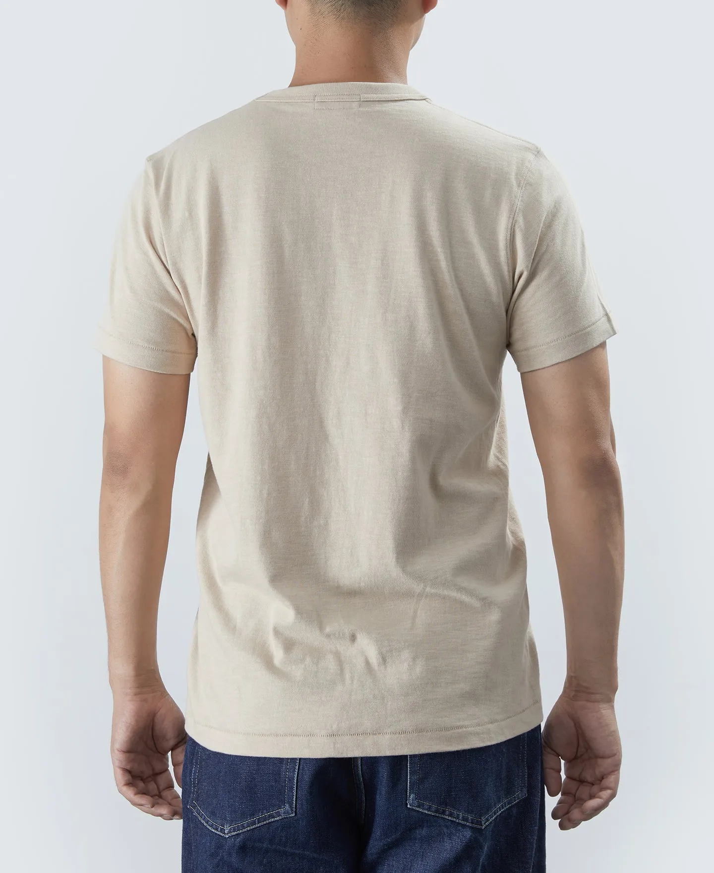 7.4 oz Slub Cotton Loopwheel Tubular Pocket T-Shirt - Apricot