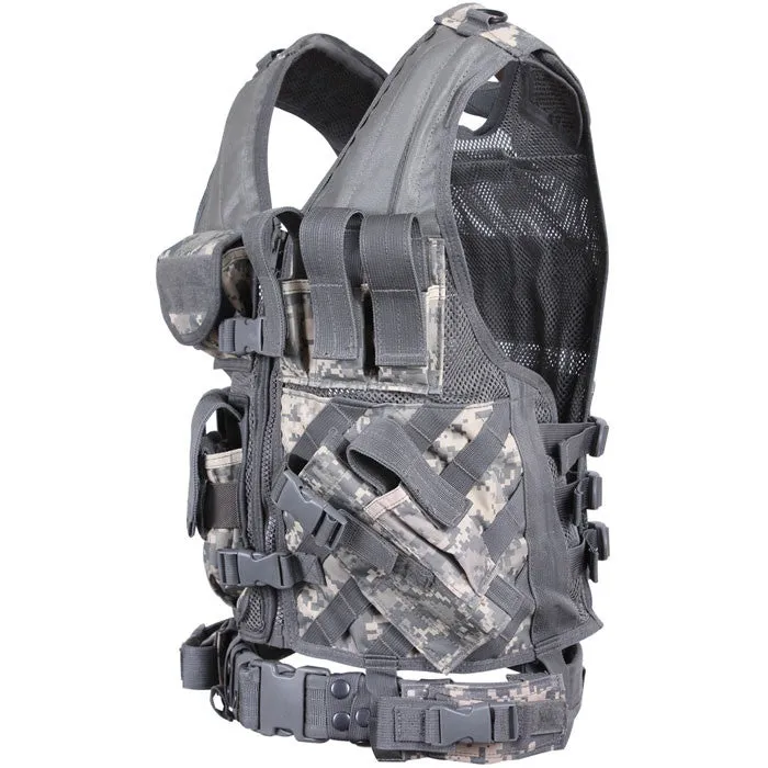 ACU Digital Camouflage - MOLLE Compatible Cross Draw Tactical Vest