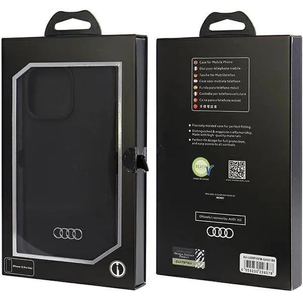 Audi Silicone Case for iPhone 15 Pro Max 6.7" Black - AU-LSRIP15PM-Q3/D1-BK