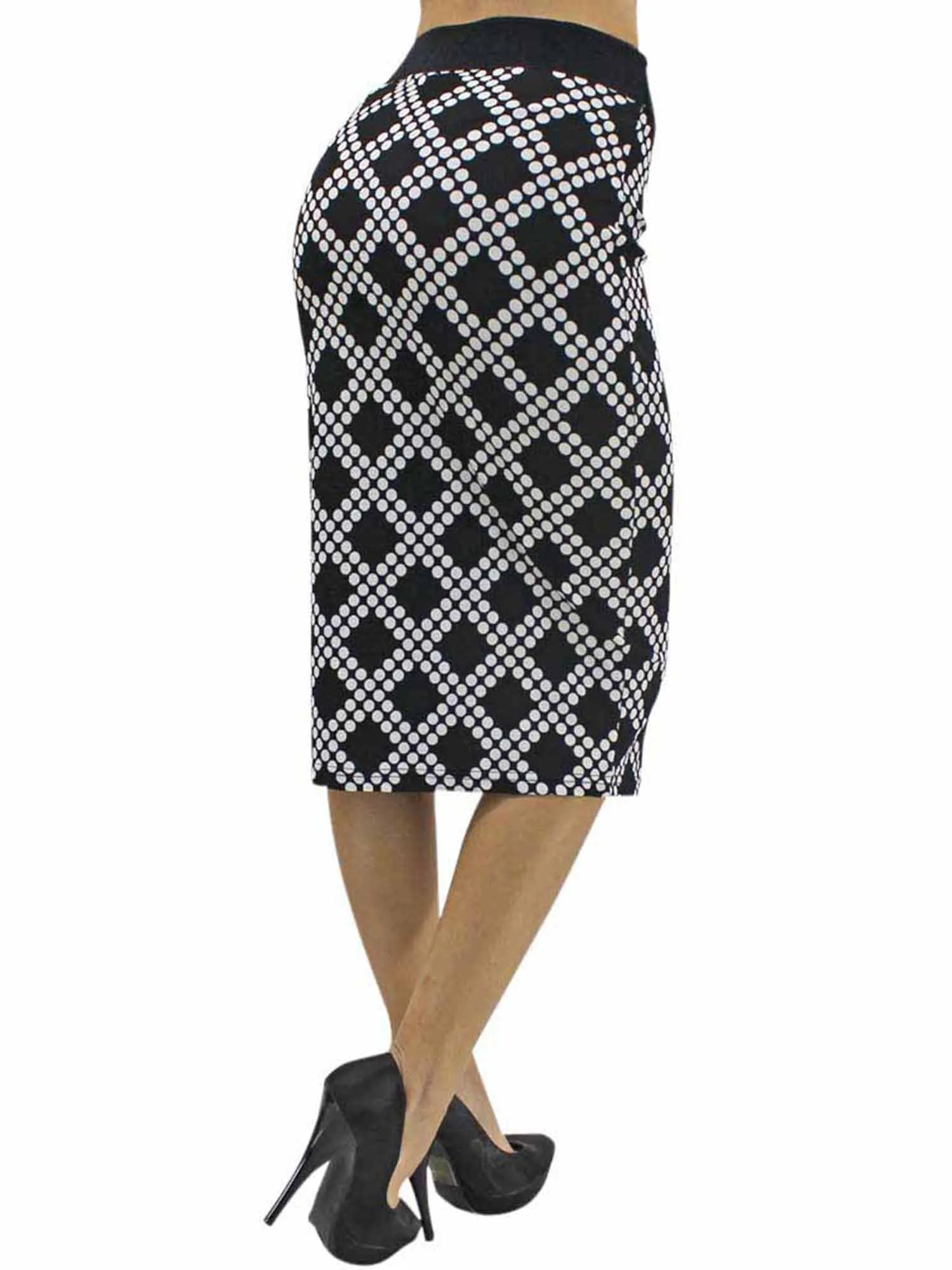 Black & White Diamond Print Pencil Skirt Size Small