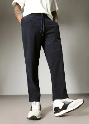 Blue Drawstring Corduroy Pant