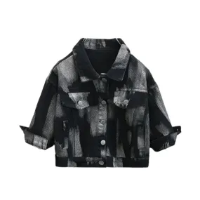 Brush Print Denim Jacket