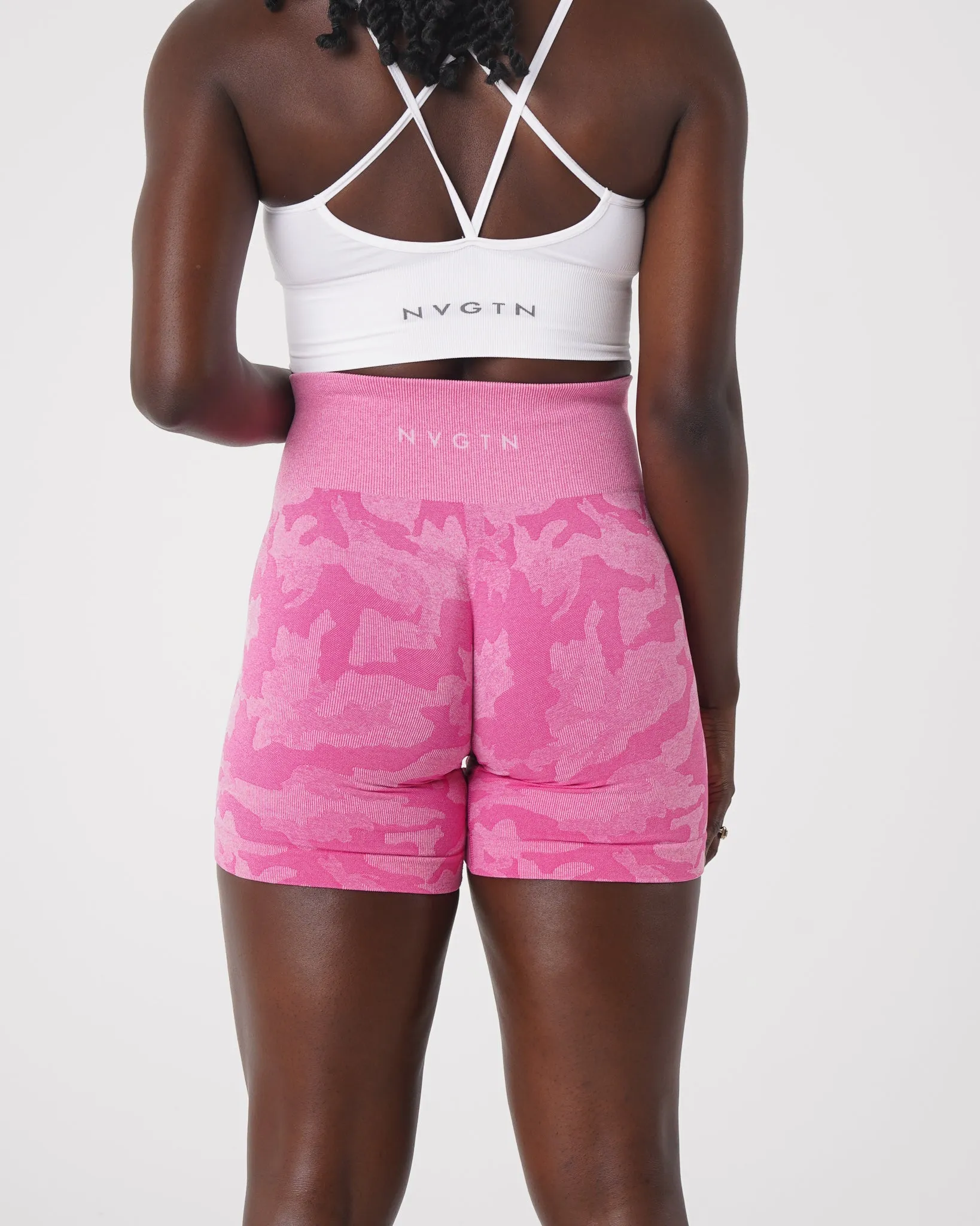 Bubble Gum Pink Camo Seamless Shorts