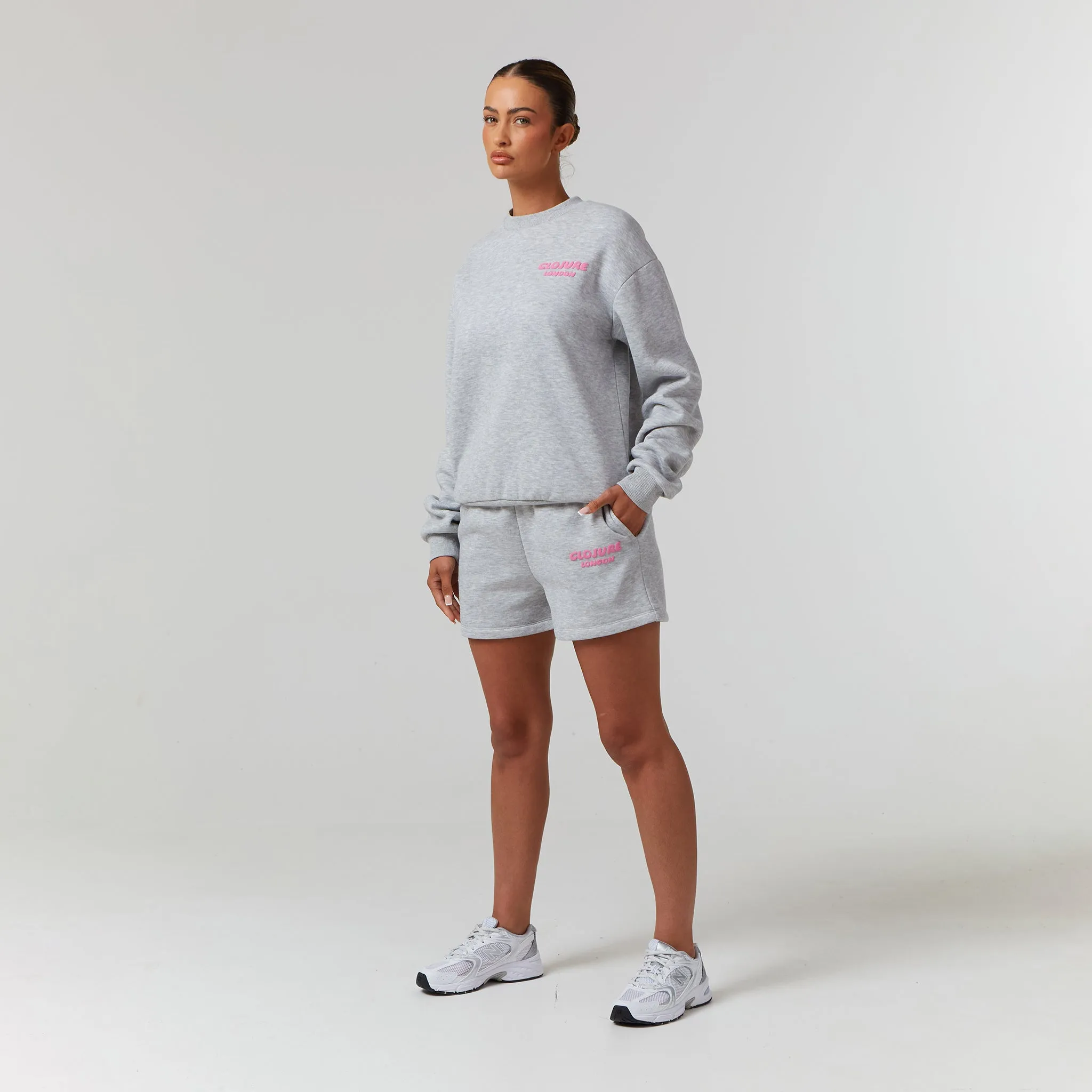 Bubble Logo Sweatshirt Twinset | Light Marl