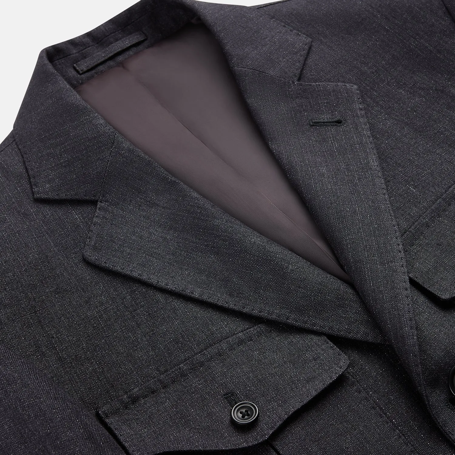 Charcoal Linen Safari Byron Jacket