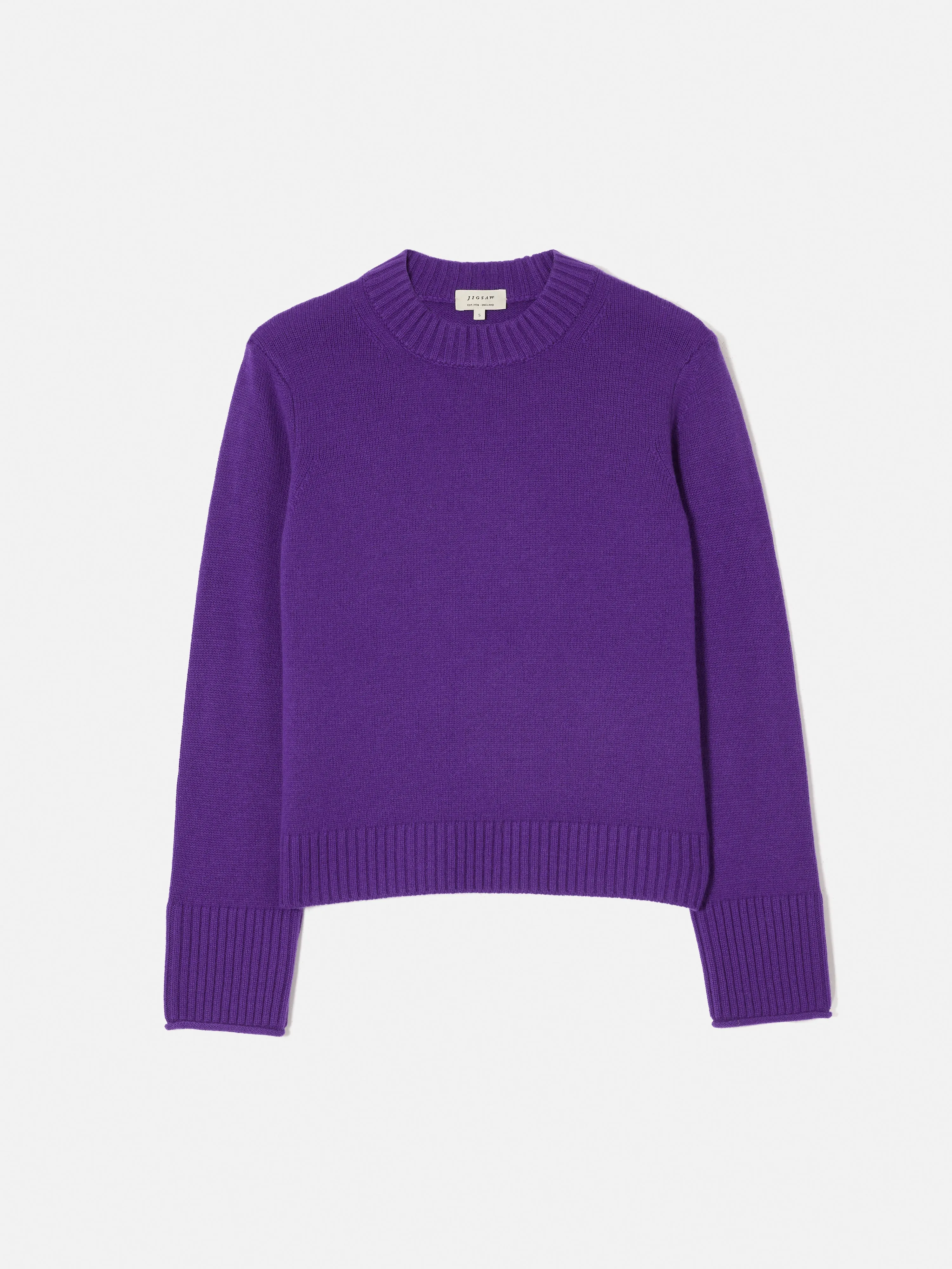 Compact Wool Cashmere Blend Jumper | Purple