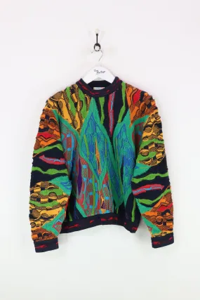 Coogi Knitted Sweatshirt Green/Orange/Black Medium