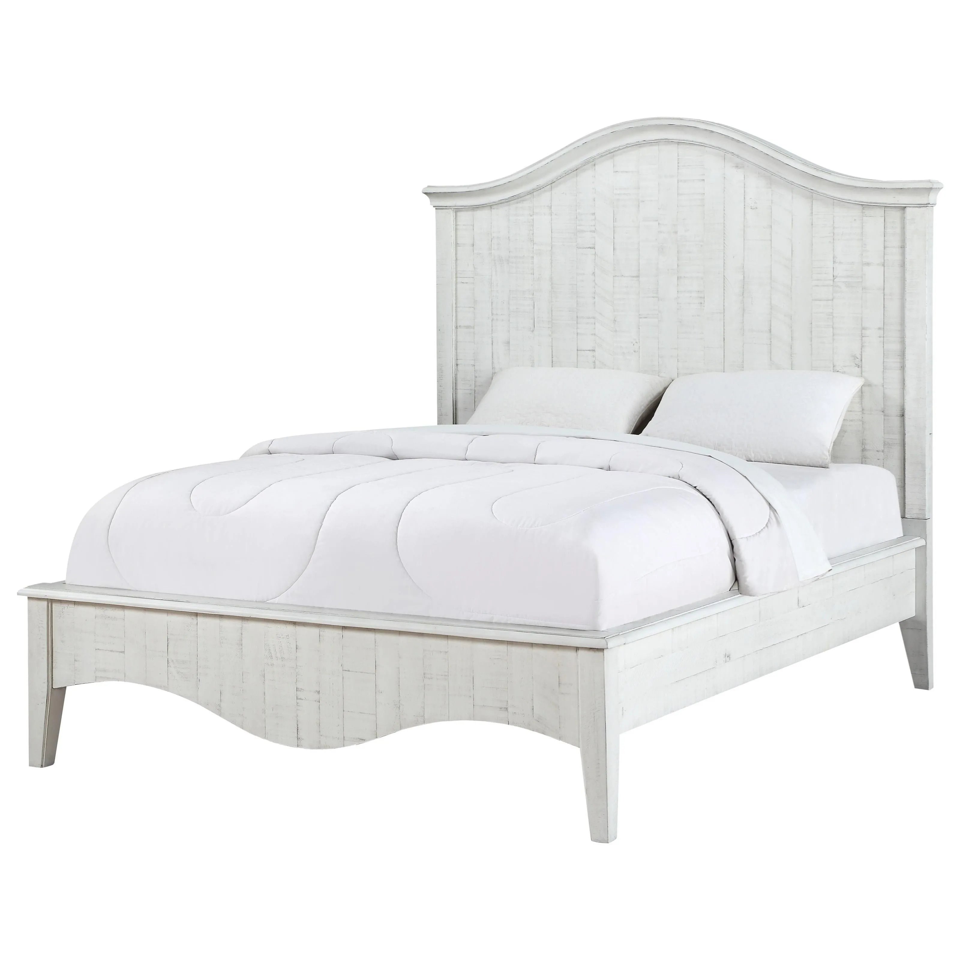 Cottage White Bed - Solid Pine - King or Queen