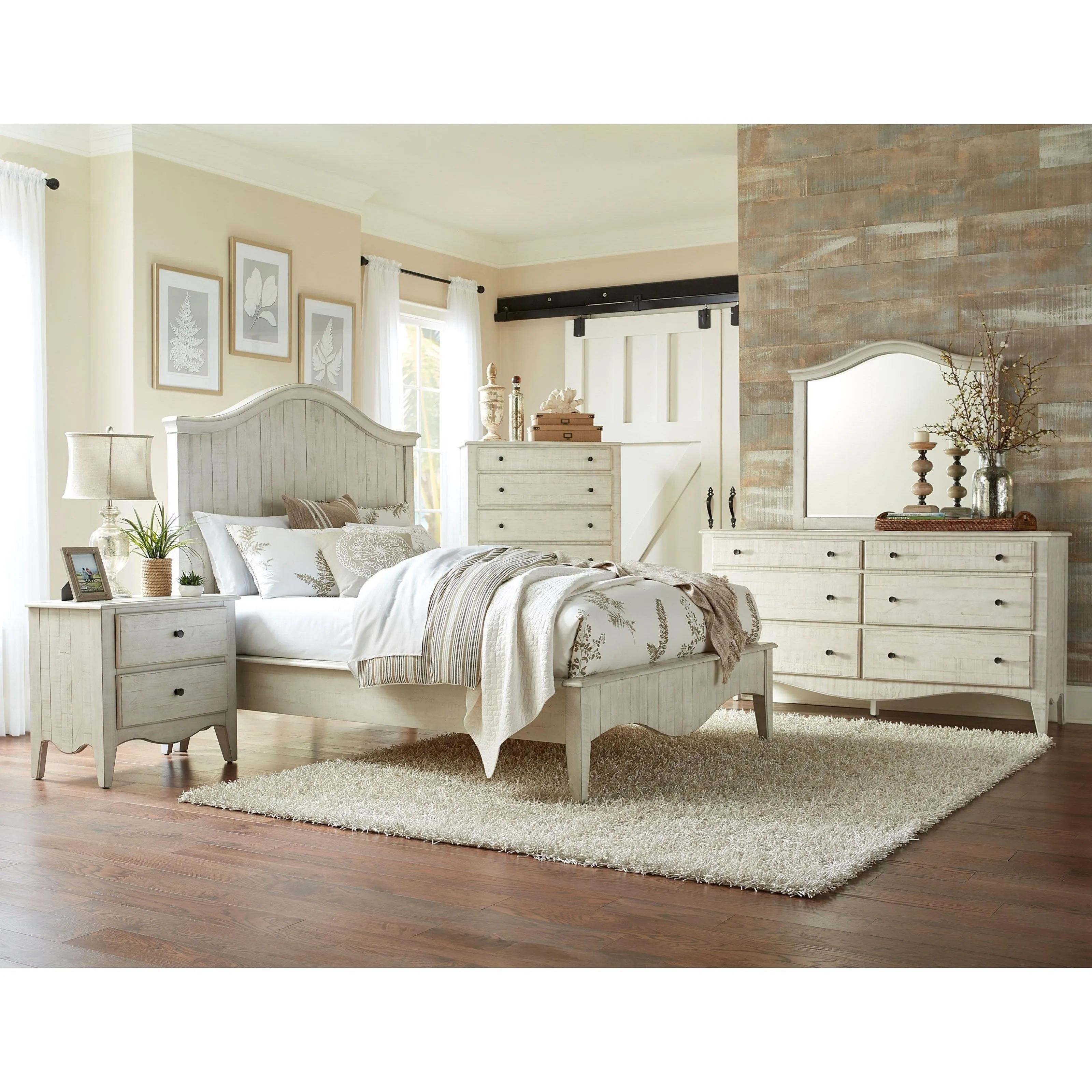 Cottage White Bed - Solid Pine - King or Queen