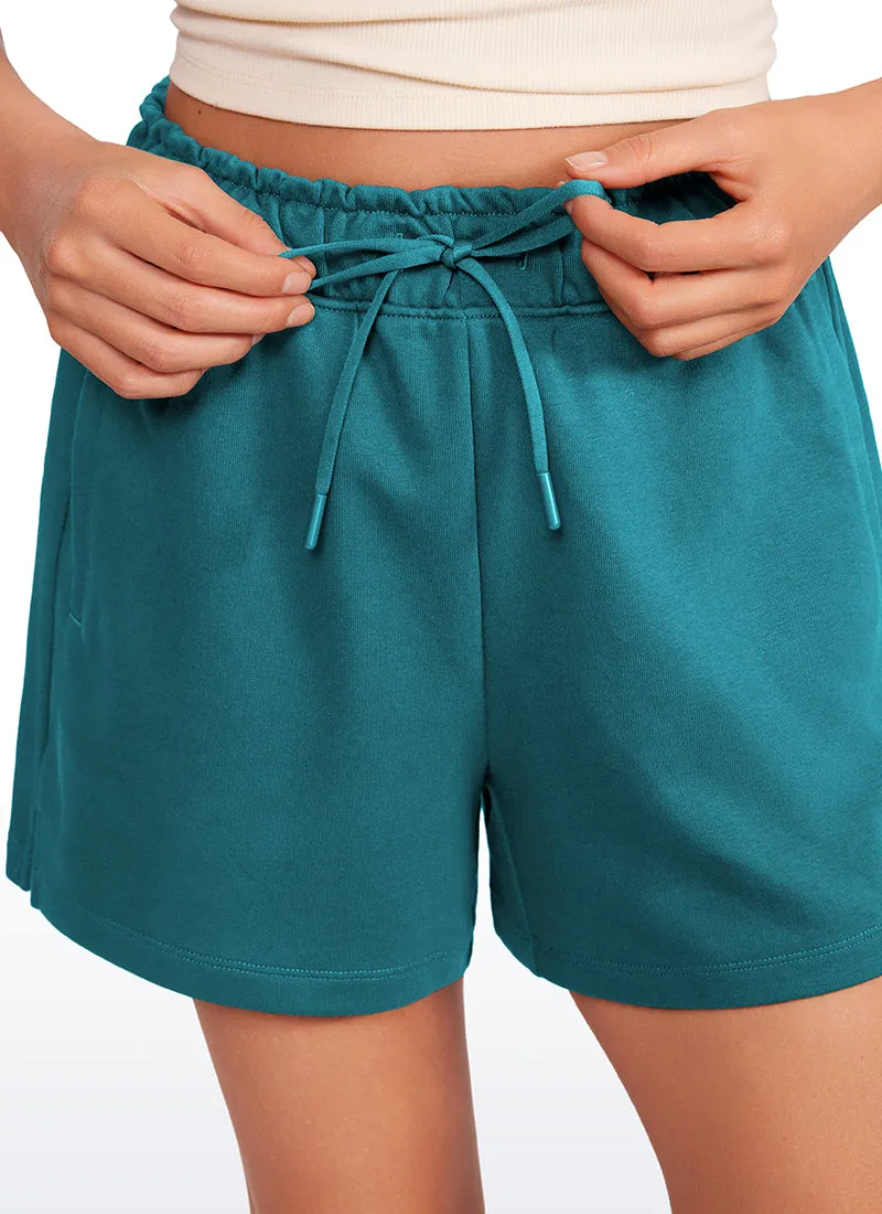 Cotton High Rise Sweat Shorts 4''