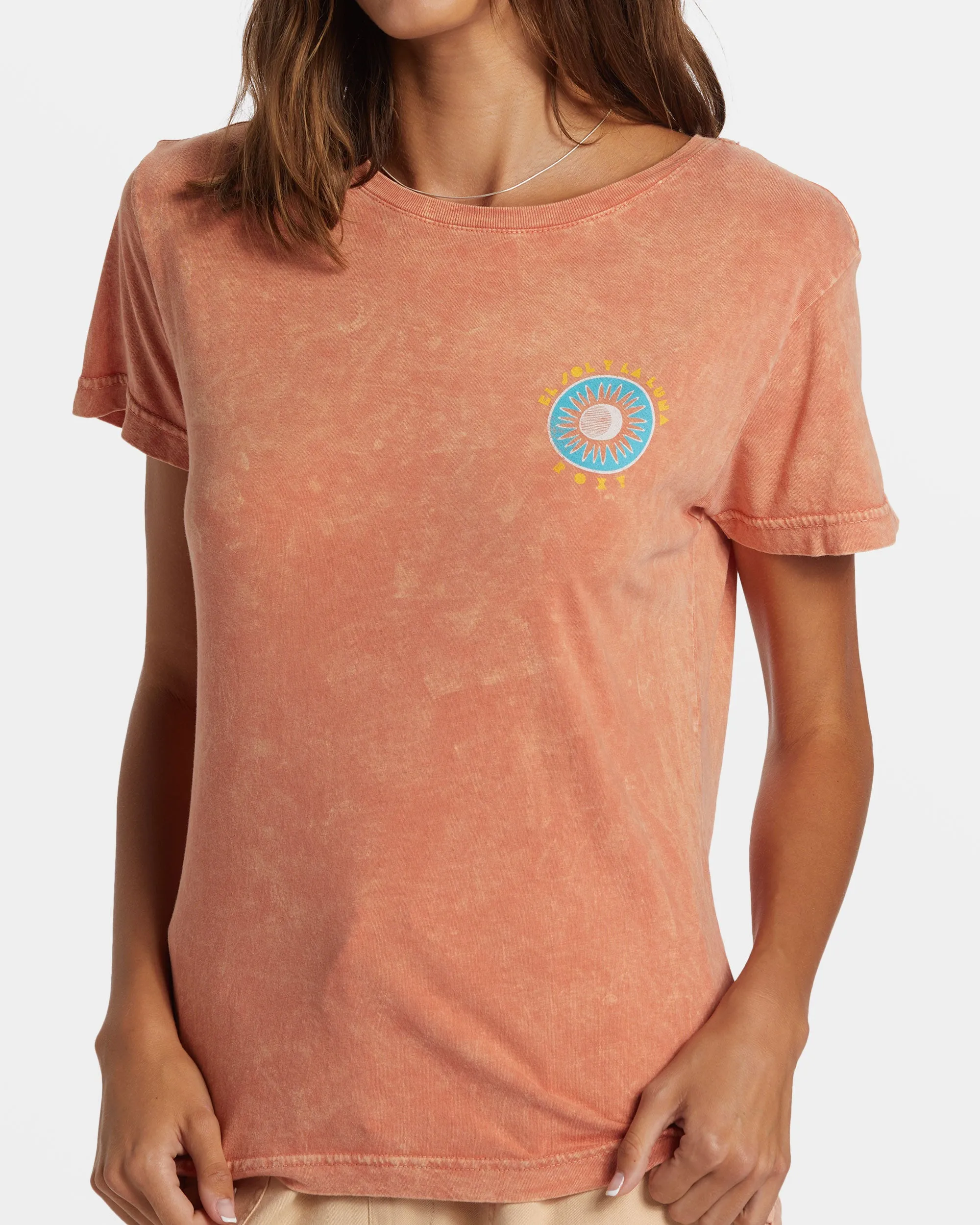 El Sol Y La Luna Boyfriend T-Shirt - Apricot Brandy