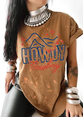 FINAL SALE: GIDDY UP COWBOY BLEACHED OUT SIDE SLIT TEE