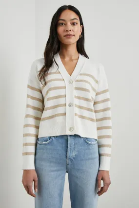 GENEVA CARDIGAN - SAND STRIPE