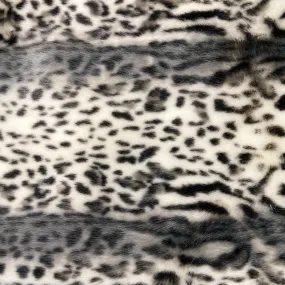 Gray Snow Leopard Tissavel Faux Fur Fabric