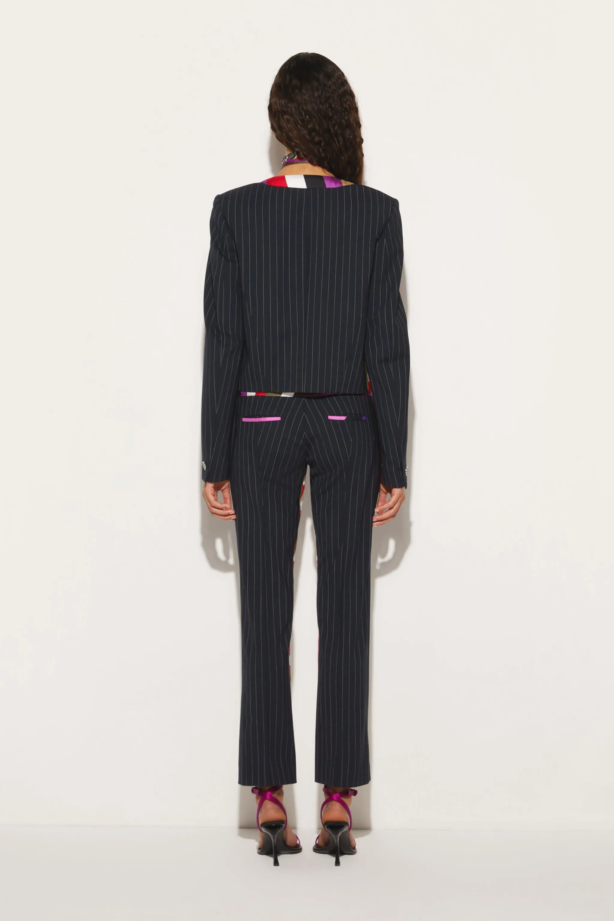 Iride-Print Pinstripe Jacket