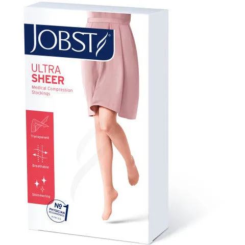 JOBST® UltraSheer Women's Thigh High 30-40 mmHg w/ Dotted Silicone Top Band, Open Toe