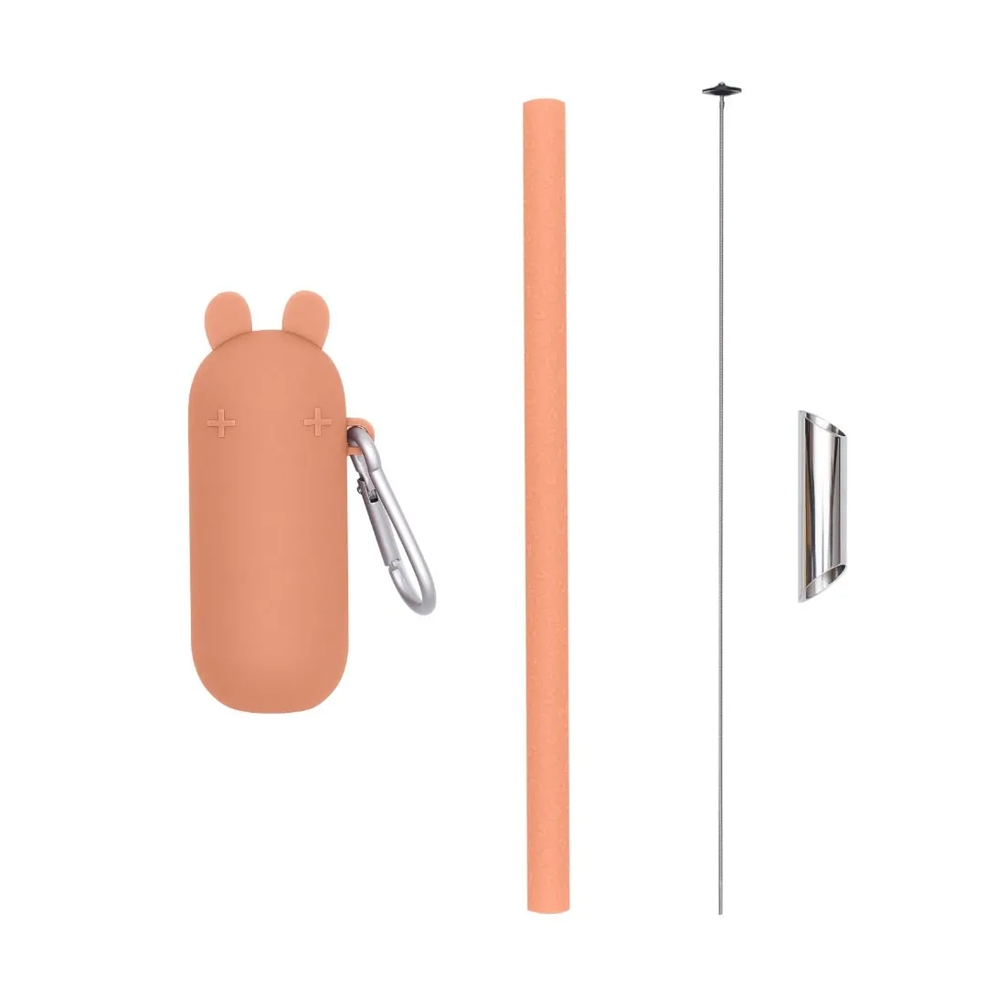 Keepie   Bubble Tea Straw Set - Dark Peach