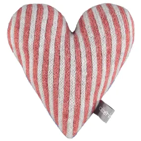 Knitted Orange & Oat Stripy Heart With Lavender