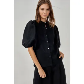 Linen Puffed Sleeve Bubble Shirt