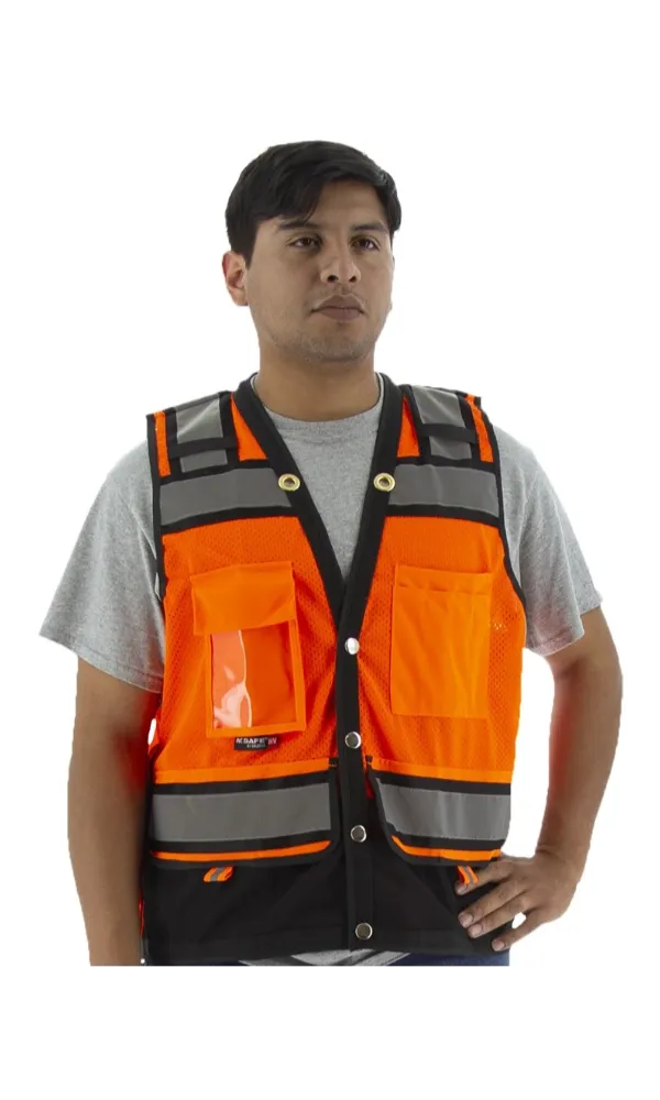 Majestic 75-3238 Hi-Vis Heavy Duty Surveyor's Vest ANSI 2 R