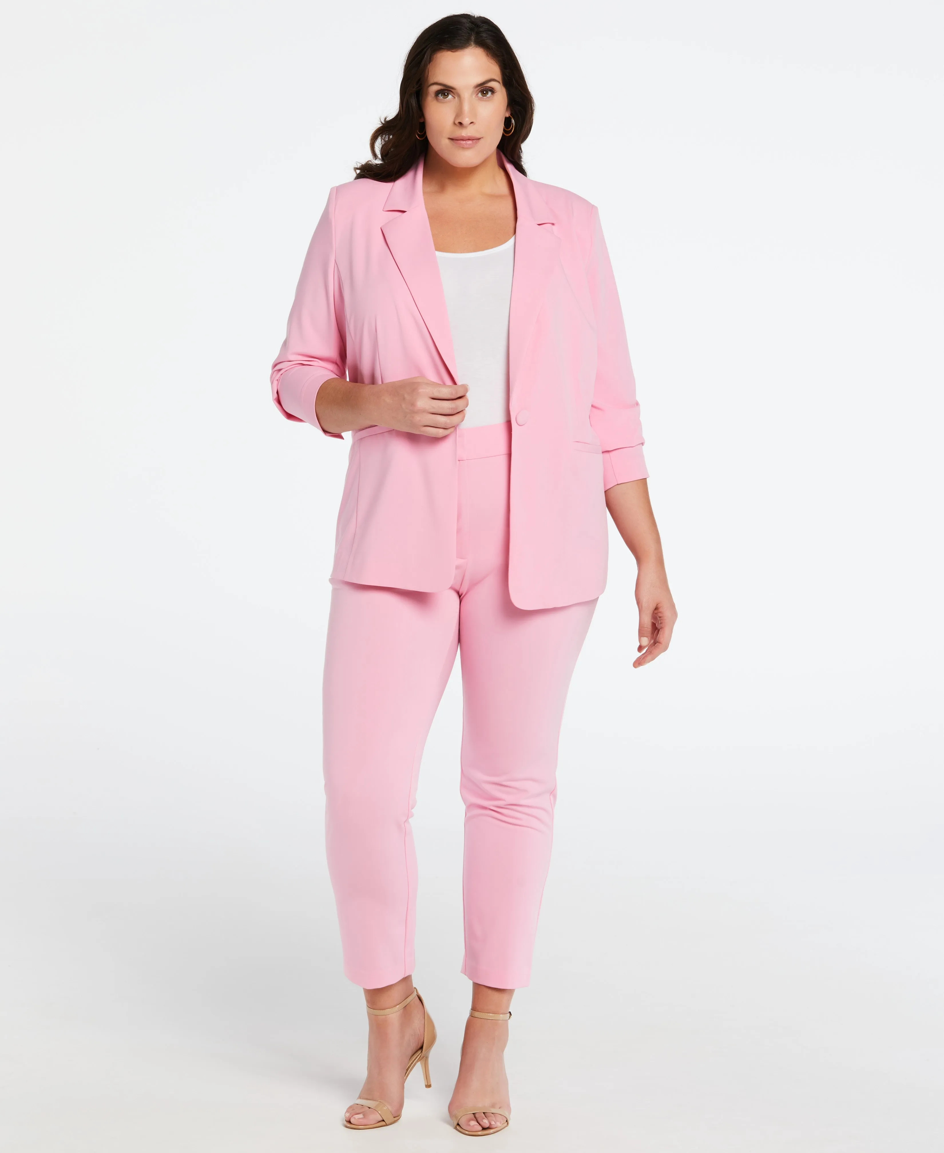 Plus Size Single Breasted Blazer