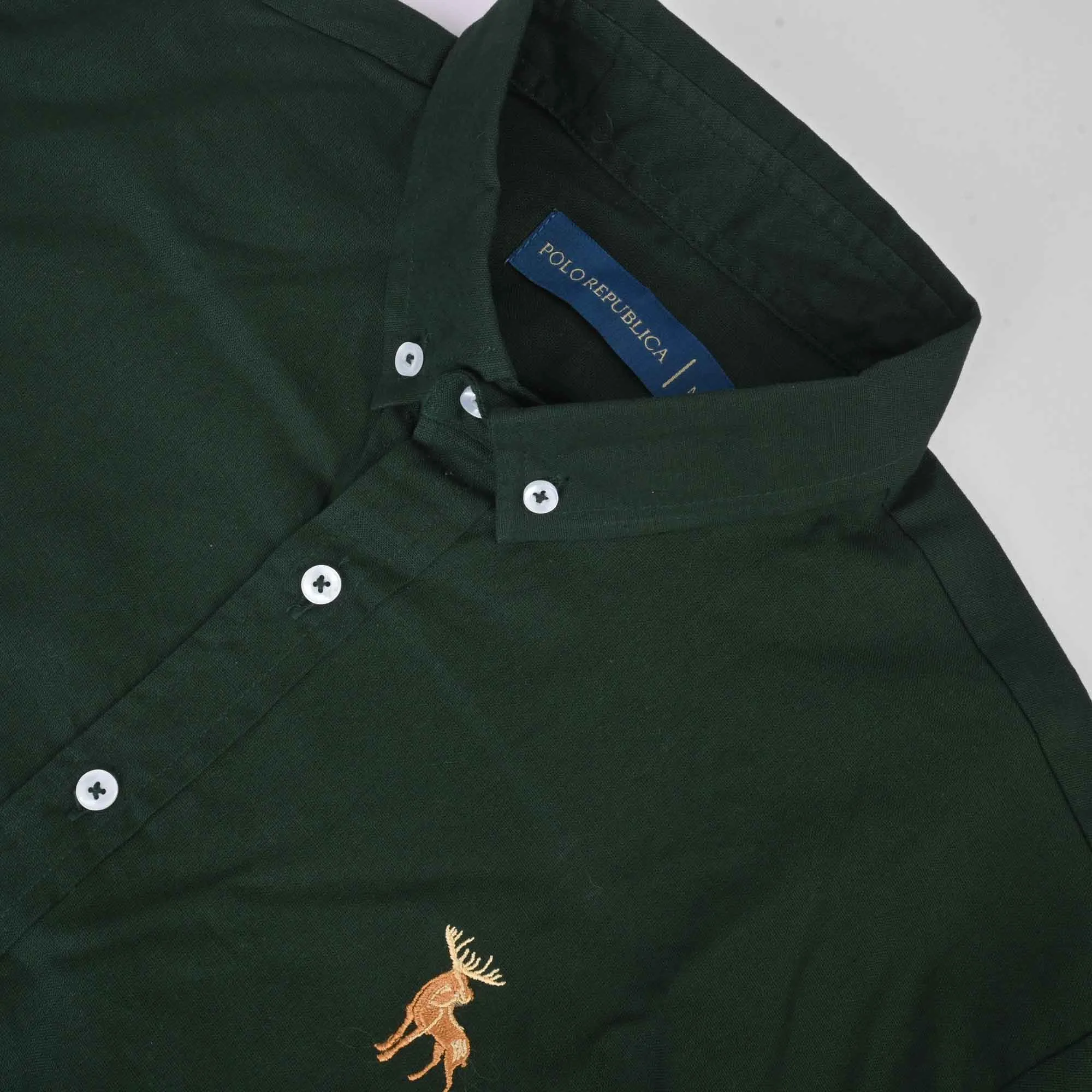 Polo Republica Men's Moose Embroidered Premium Casual Shirt