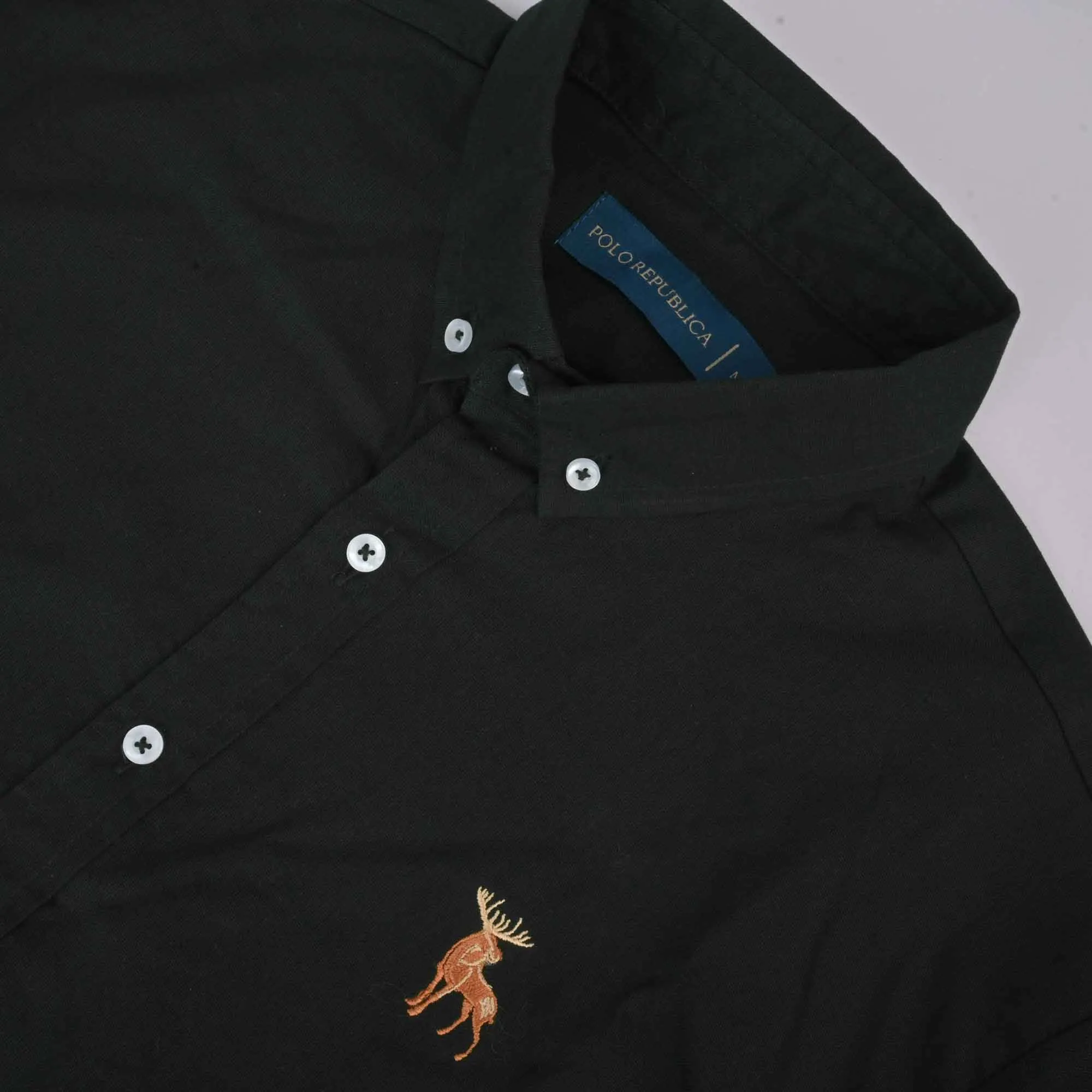 Polo Republica Men's Moose Embroidered Premium Casual Shirt