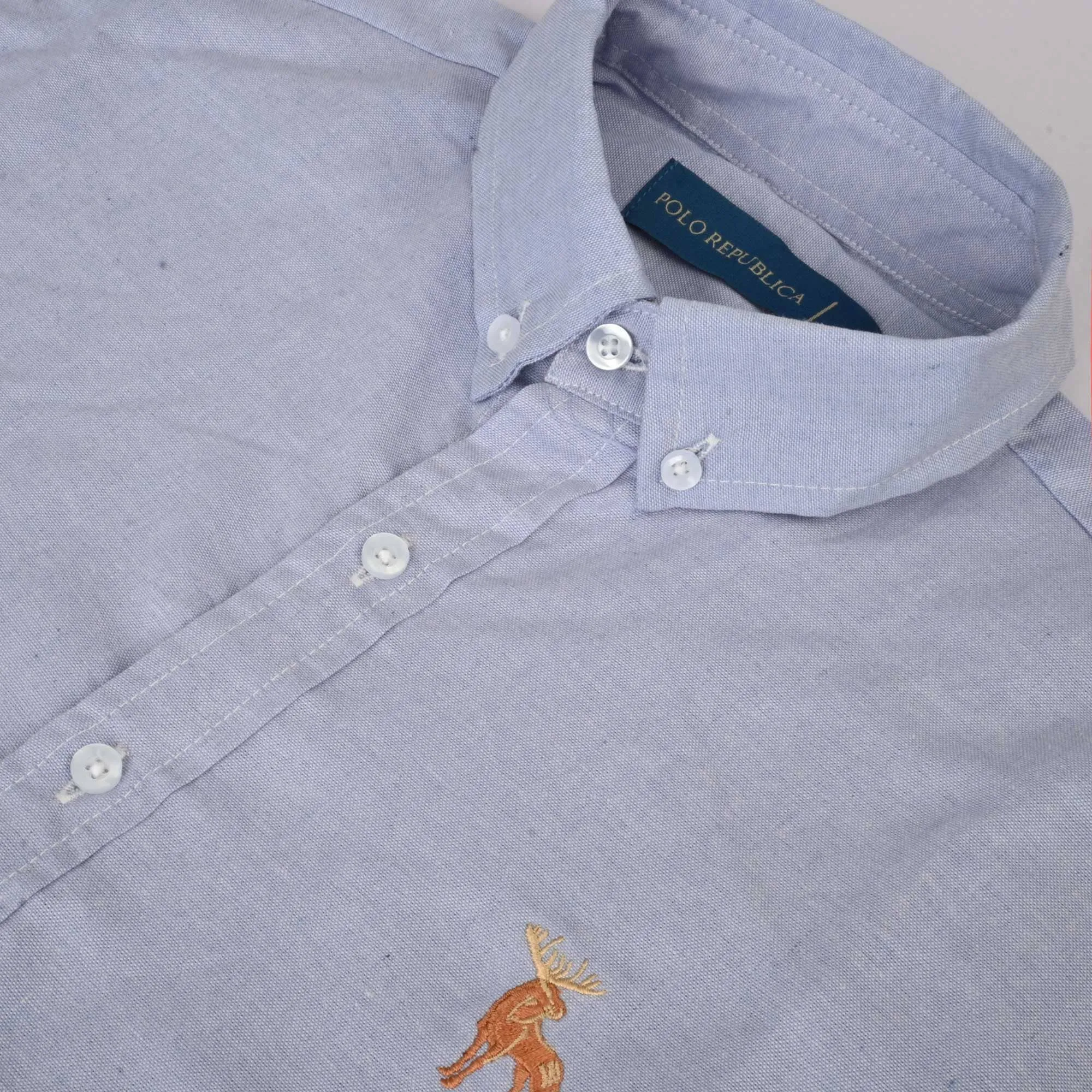 Polo Republica Men's Moose Embroidered Premium Casual Shirt