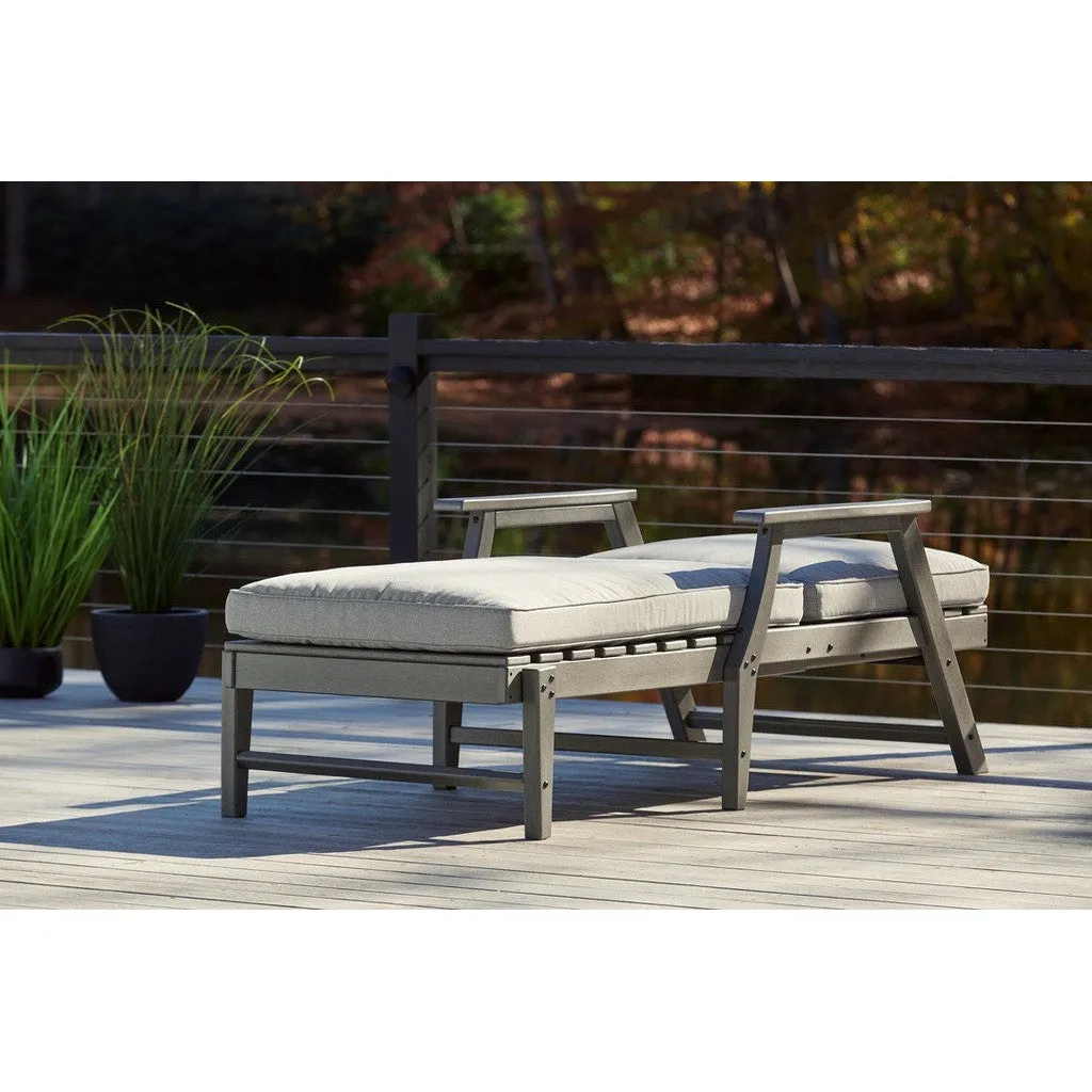 Poly Grey Outdoor Pool Chaise with Cushion