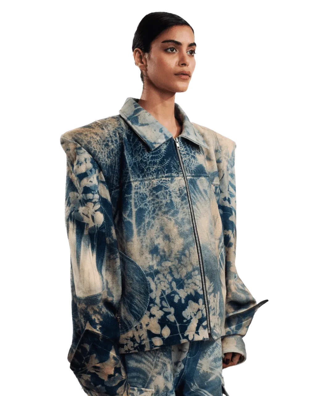 "GRANDMAS GARDEN" CYANOTYPE JACKET