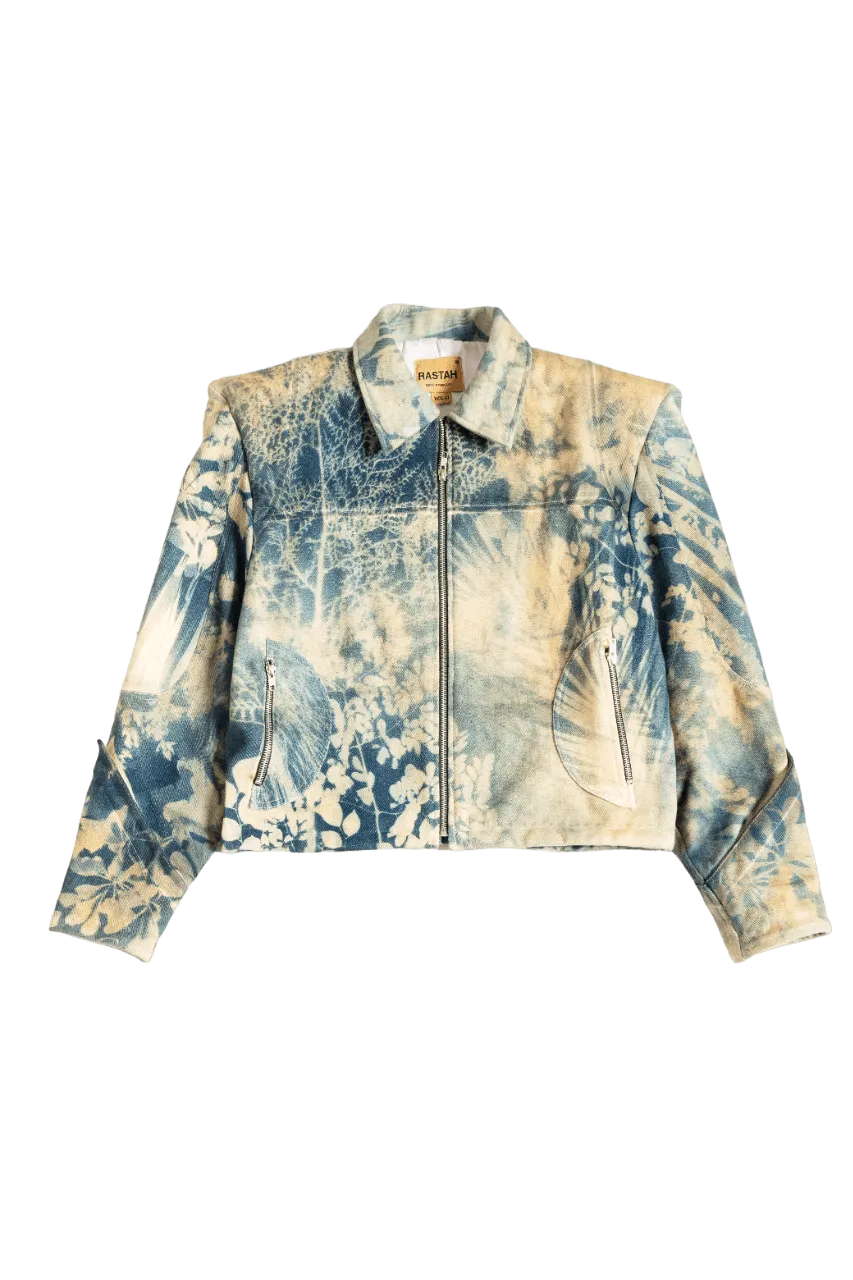 "GRANDMAS GARDEN" CYANOTYPE JACKET