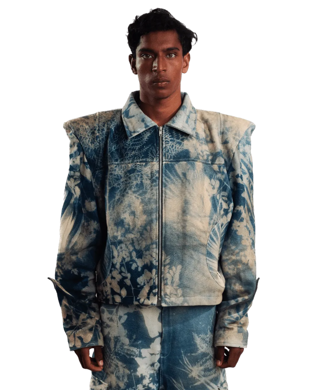 "GRANDMAS GARDEN" CYANOTYPE JACKET