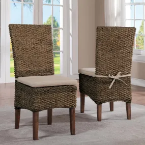 Sarasota Seagrass Woven Upholstered Side Chair