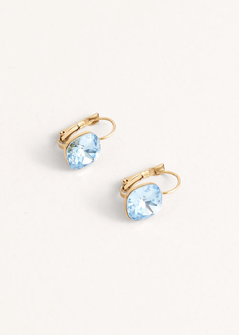 SOFYA GOLD GILDED CRYSTAL DROP EARRINGS - BLUE