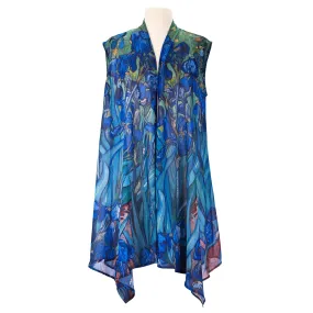 Van Gogh Irises Sheer Long Vest