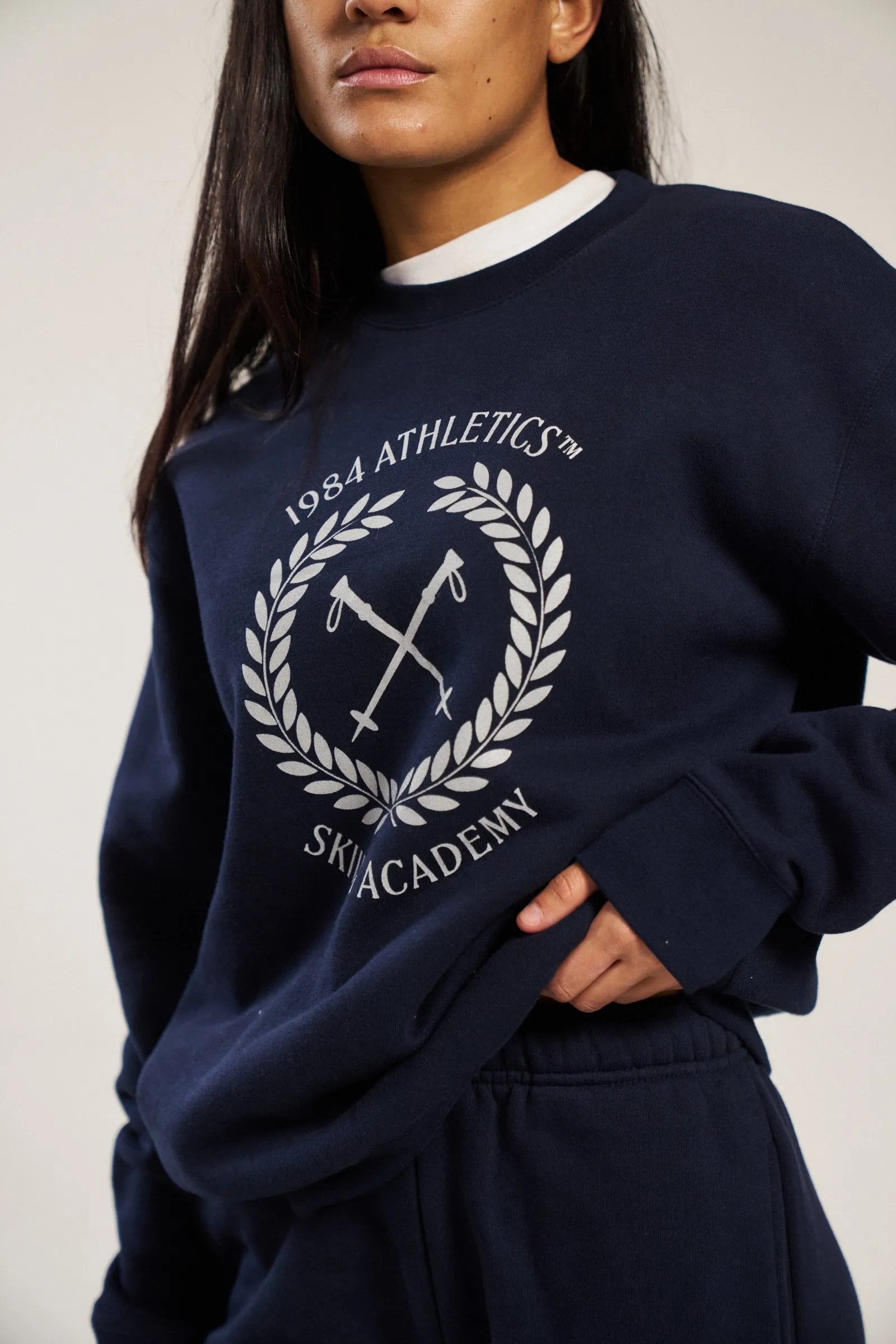 Vice 84 'Ski Academy' Crew Sweater - Navy