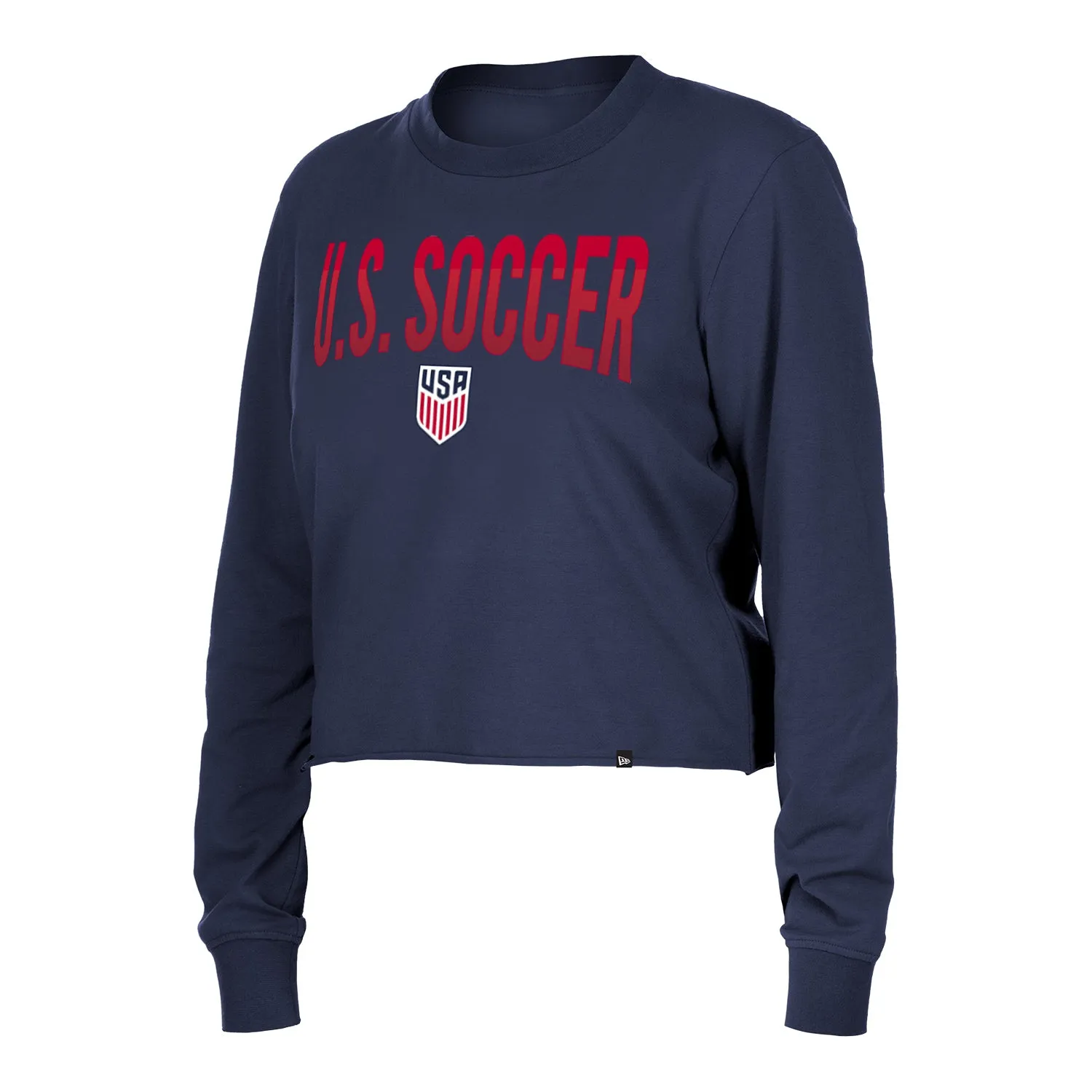 Women's New Era USMNT Cropped Navy Long Sleeve Tee