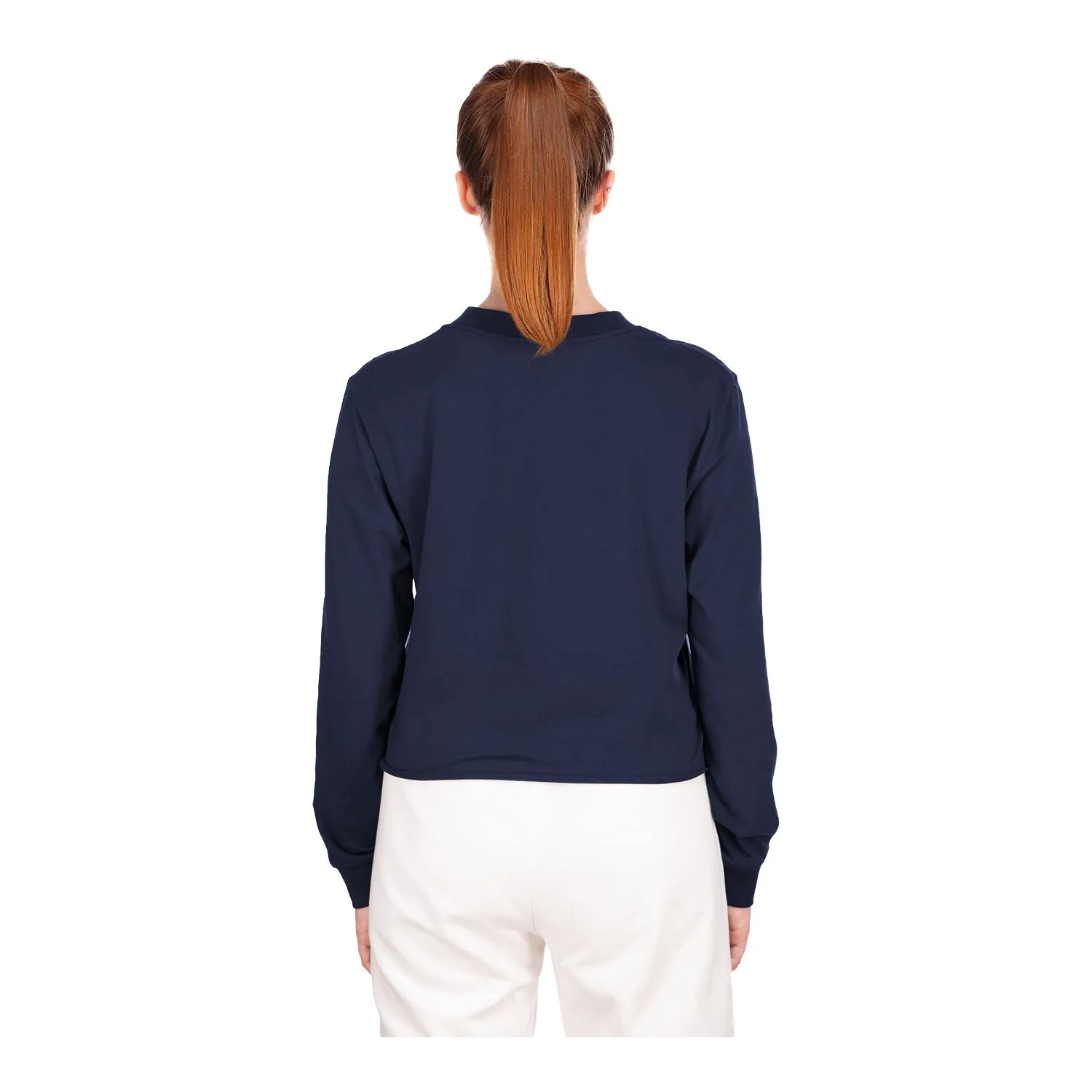 Women's New Era USMNT Cropped Navy Long Sleeve Tee