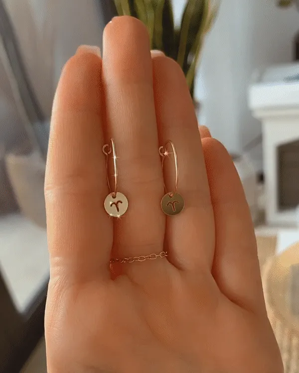 Zodiac Hoop Earrings